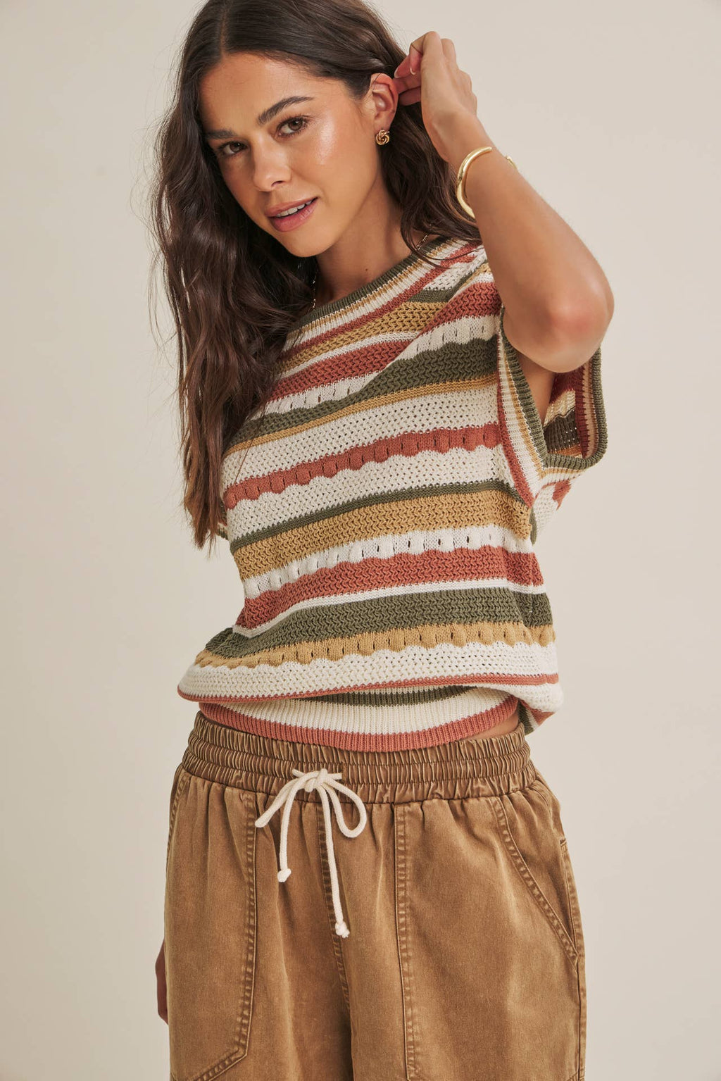 SEASONLESS TRANSITIONAL TEXTURED STRIPE SWEATER VEST