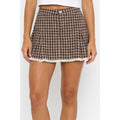 Plaid mini skirt with lace detail