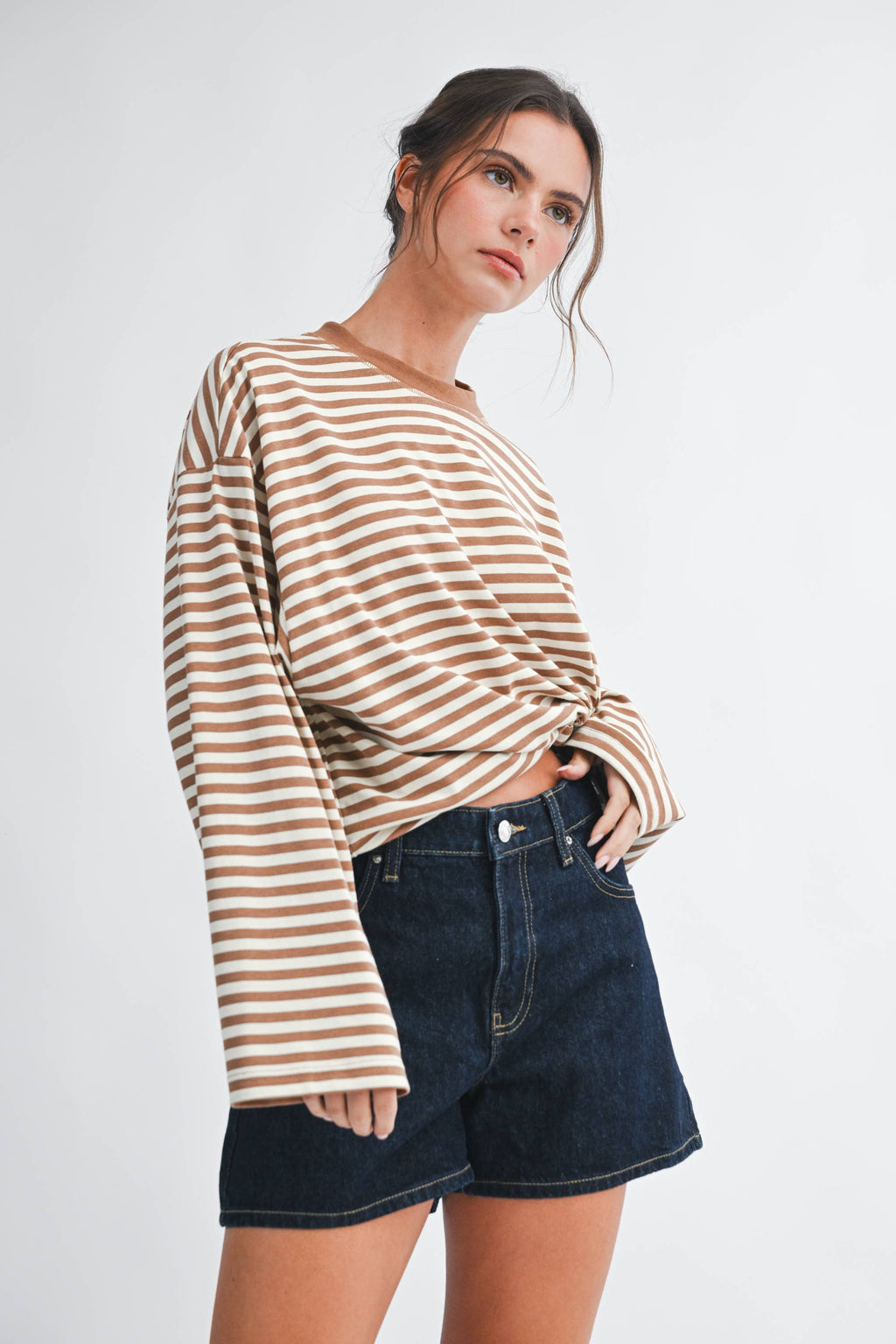 Easy Does It Oversized Stripe Top 🤎