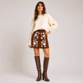 Celeste Embroidered Corduroy Skirt