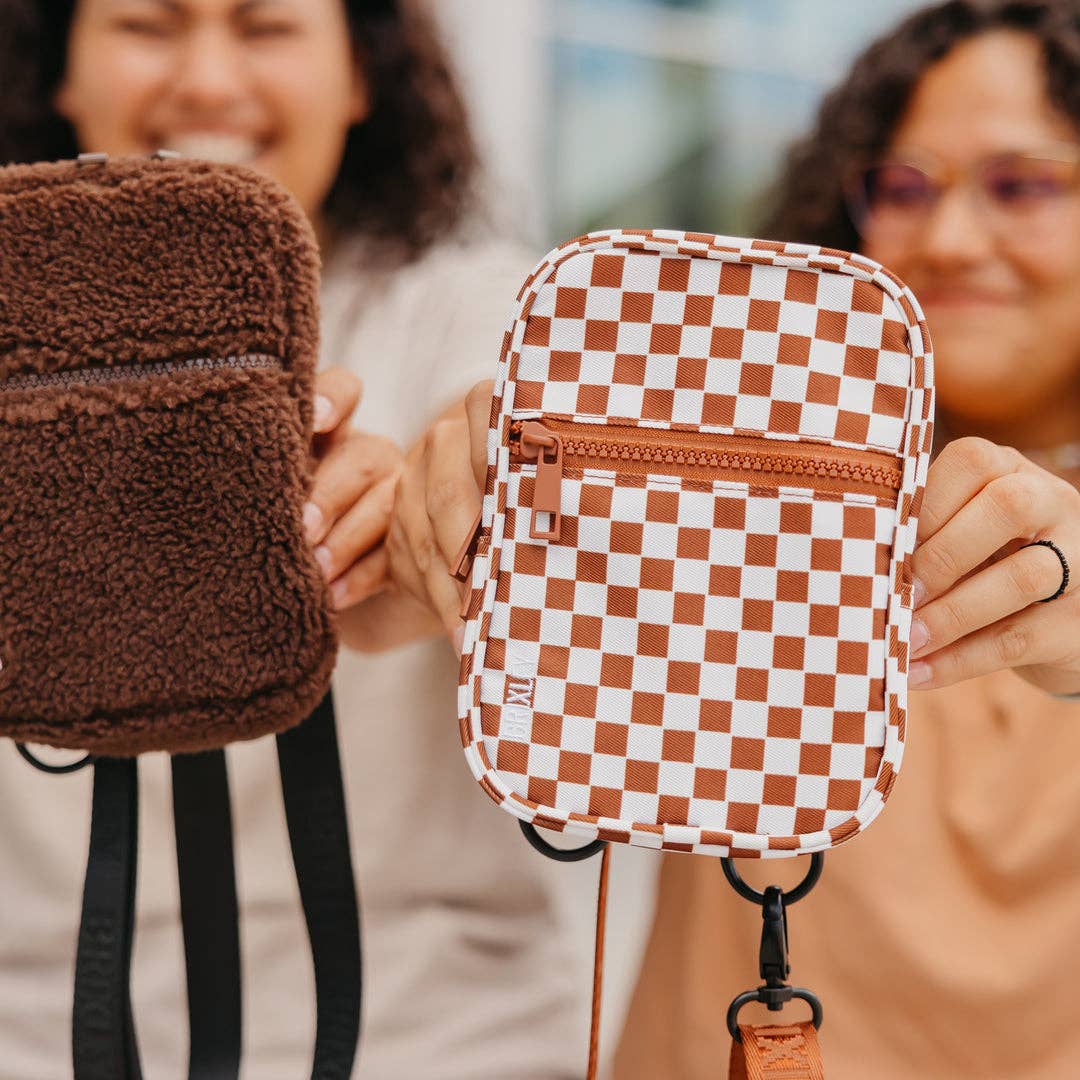 Brown Checkered Brixley Crossbody Sling
