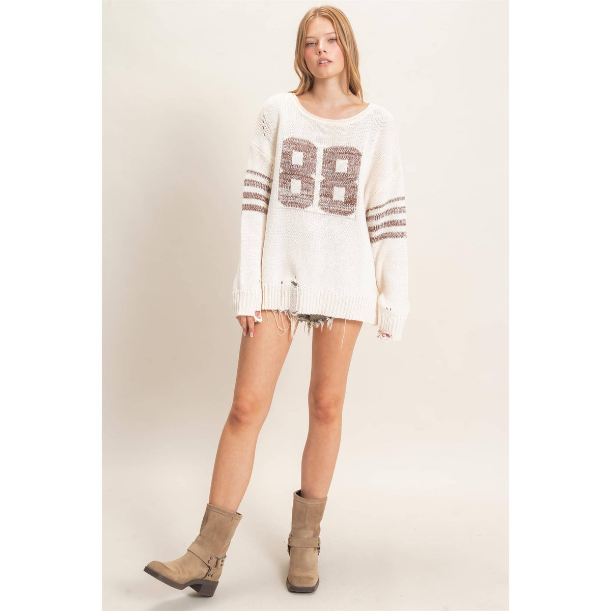 Oversized Number 88 Knit Sweater