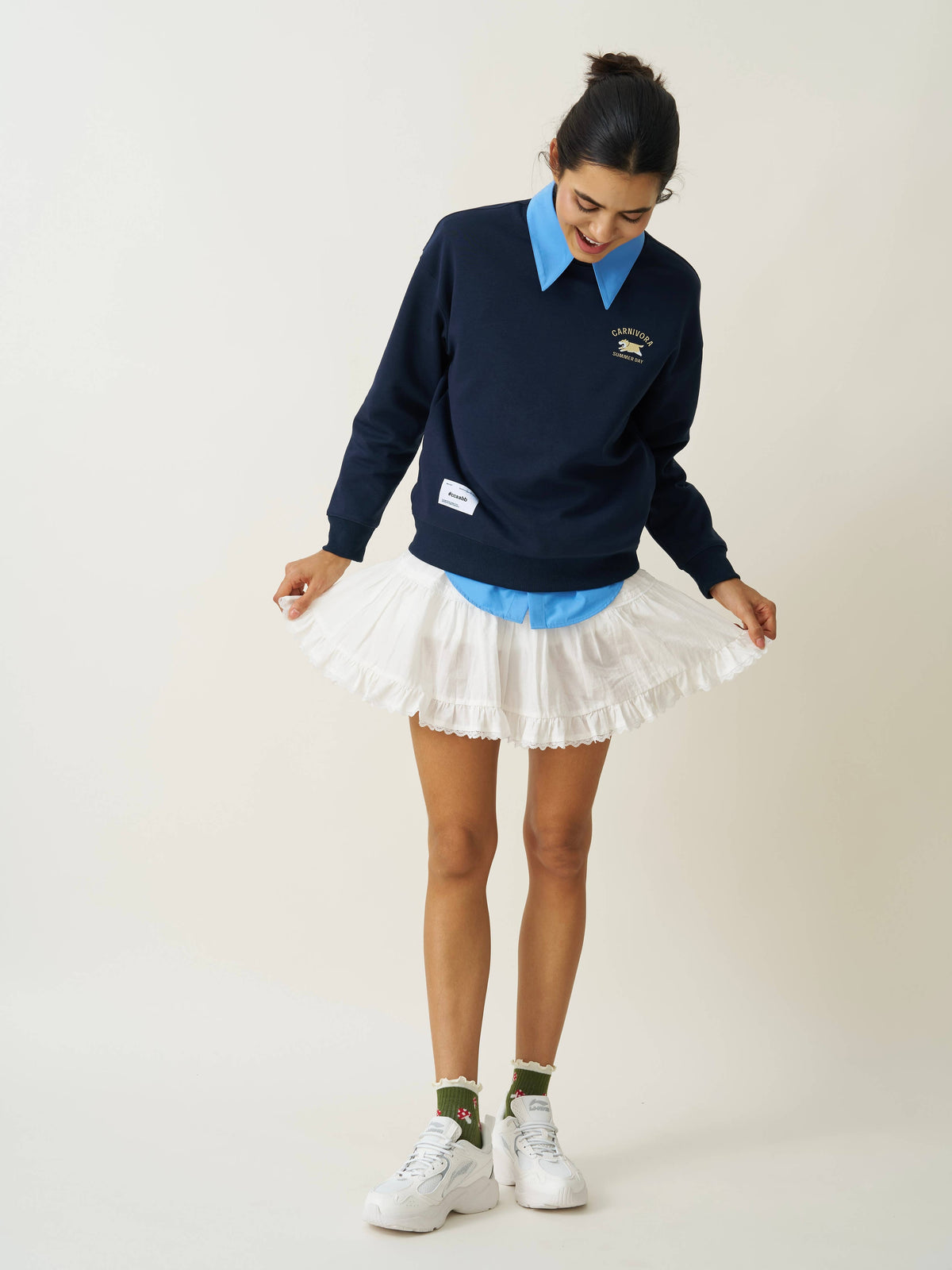 🍄 Mushroom Ruffle Grip Sock, Pilates Socks