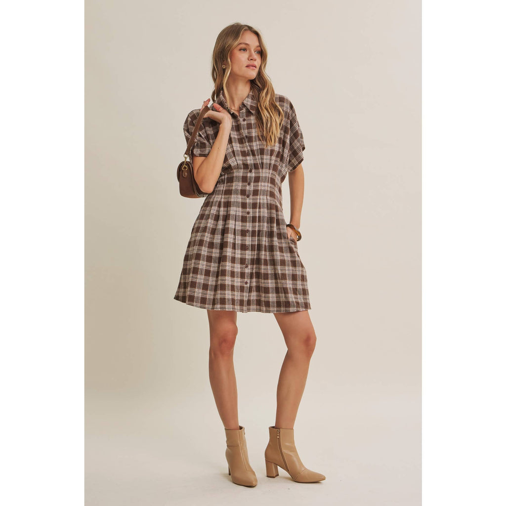Pecan Grove Plaid Mini Dress 🤎