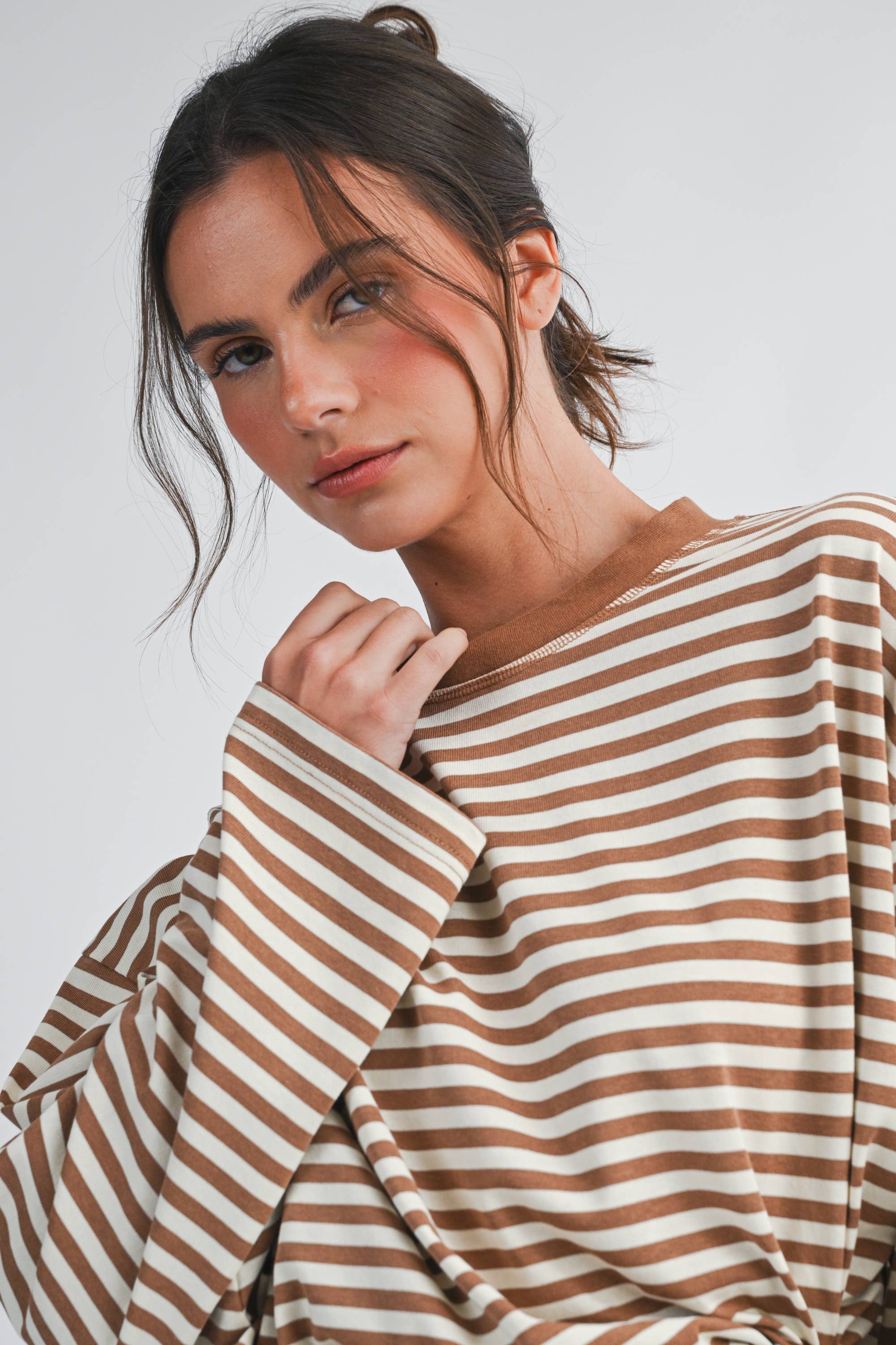 Easy Does It Oversized Stripe Top 🤎