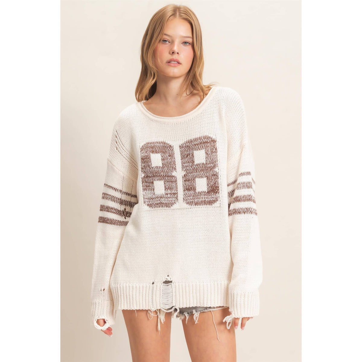 Oversized Number 88 Knit Sweater
