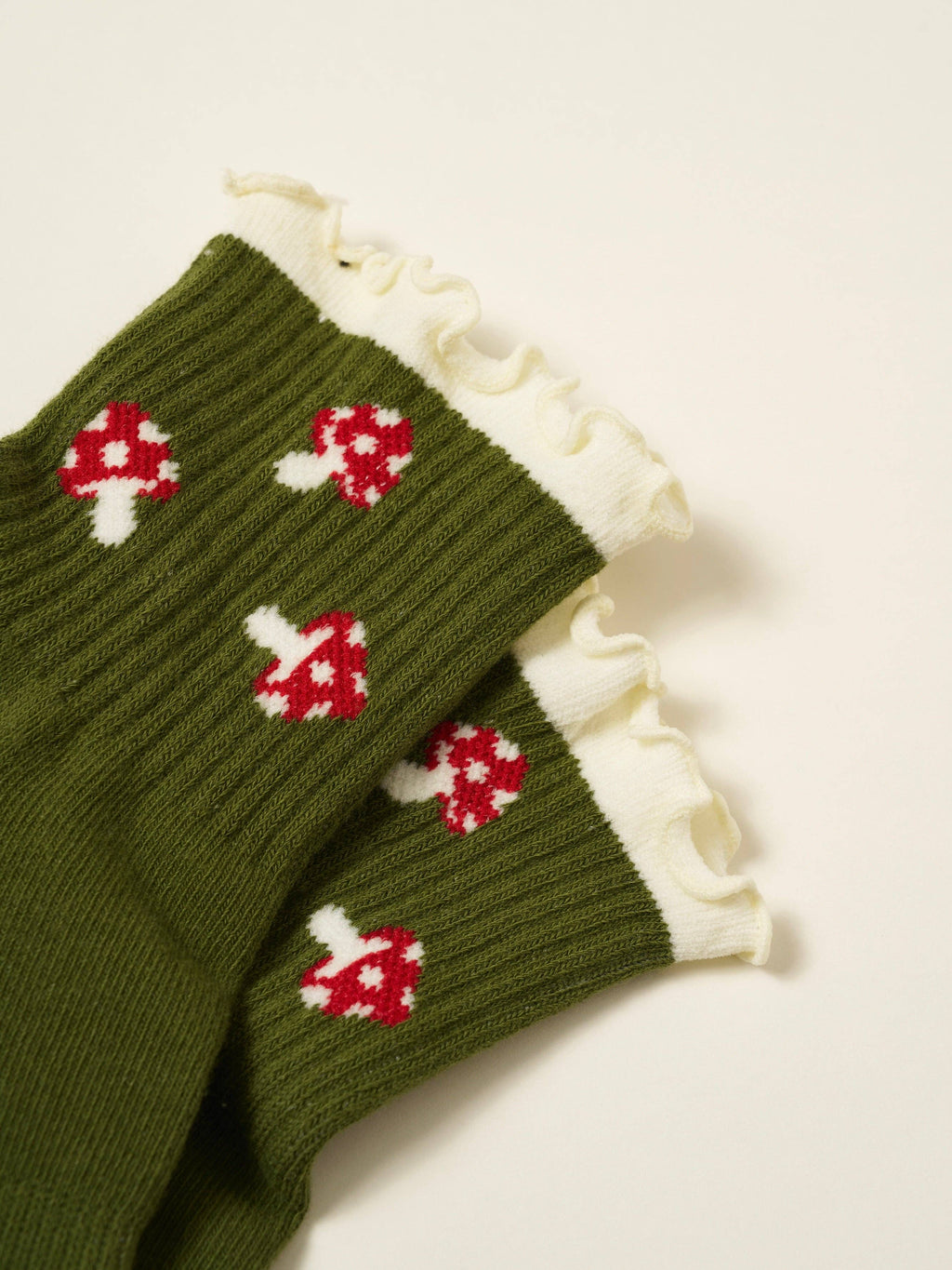 🍄 Mushroom Ruffle Grip Sock, Pilates Socks